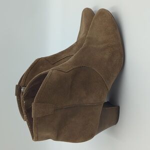 Ash Spiral Suede Western Ankle Boots 41 Cowboy Heel Boots Brown Boho Festival